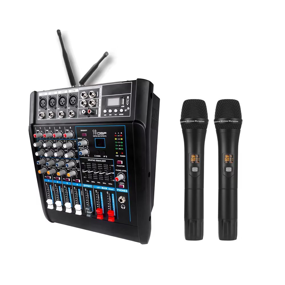 POWER MIXER 4-CHANNEL MIXER WITH USB.