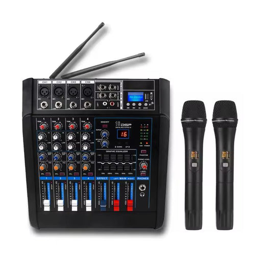 POWER MIXER 4-CHANNEL MIXER WITH USB.